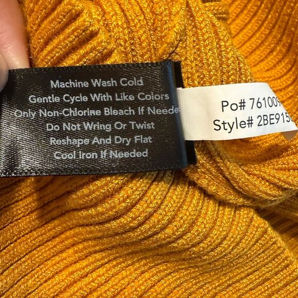 Boston Proper Sz Small Ribbed Full Zip Knit Sweater “Golden Glow” Cardigan EUC - Picture 8 of 11